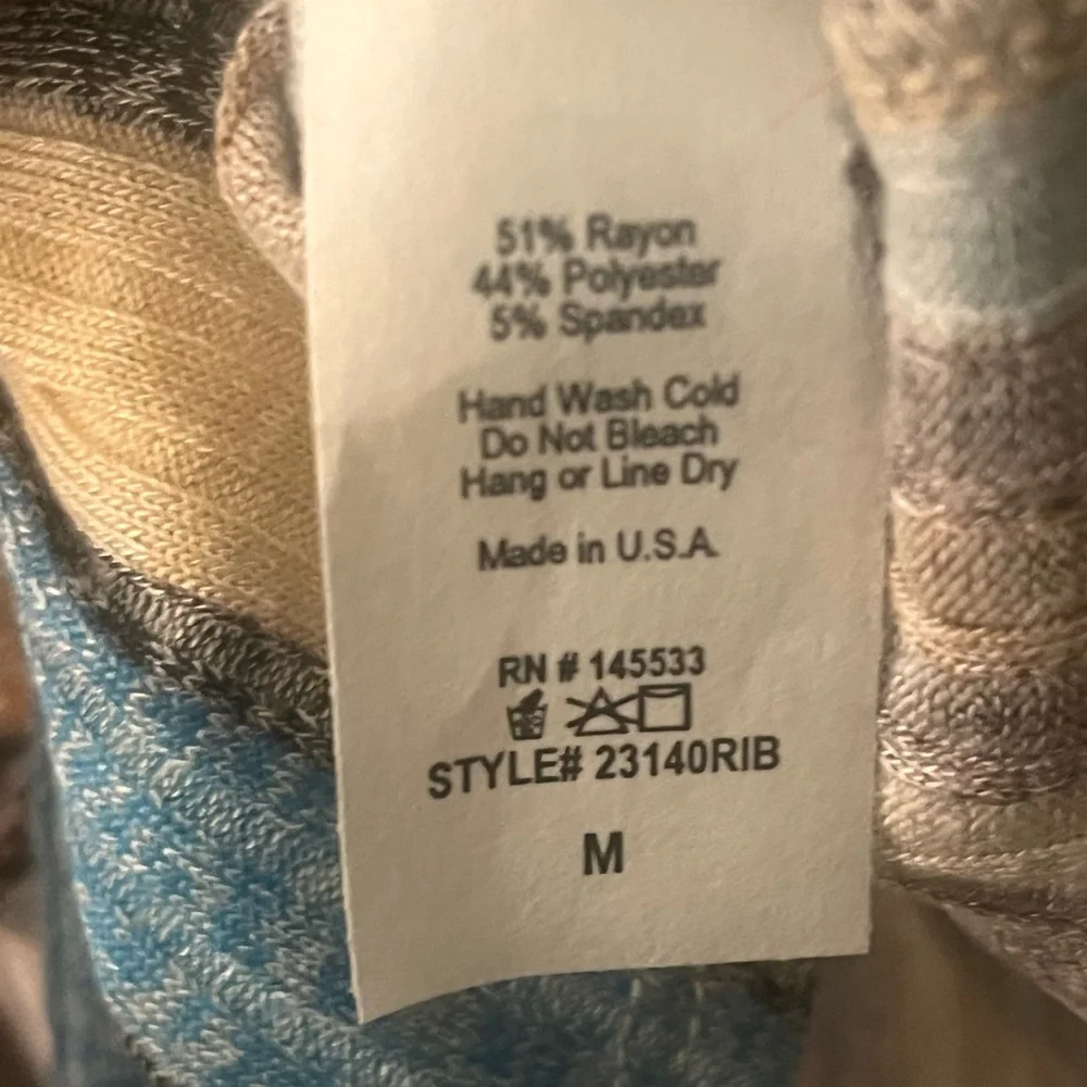 W5 Anthropologie Sample - Women's Striped V-Neck Top - Blue and Brown - Picture 5 of 5